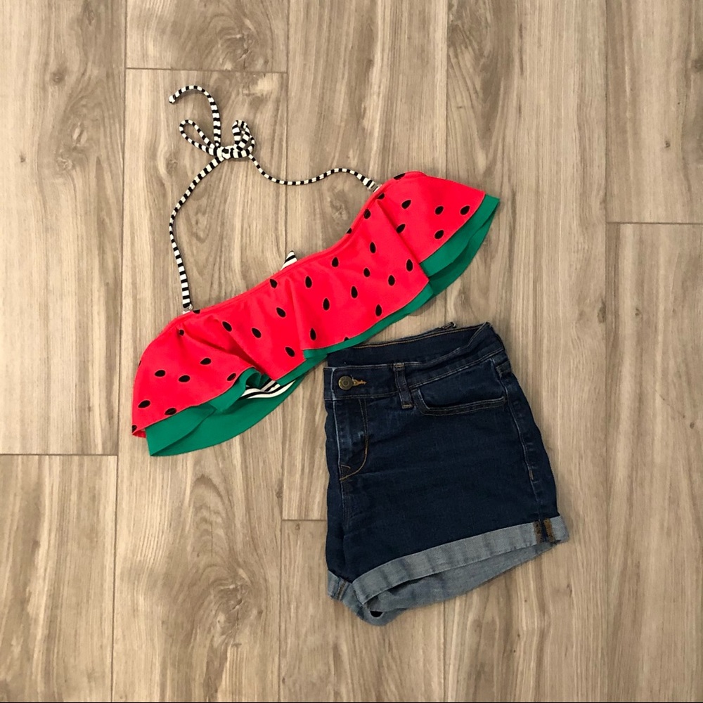 Watermelon bikini top | Removable neck strap